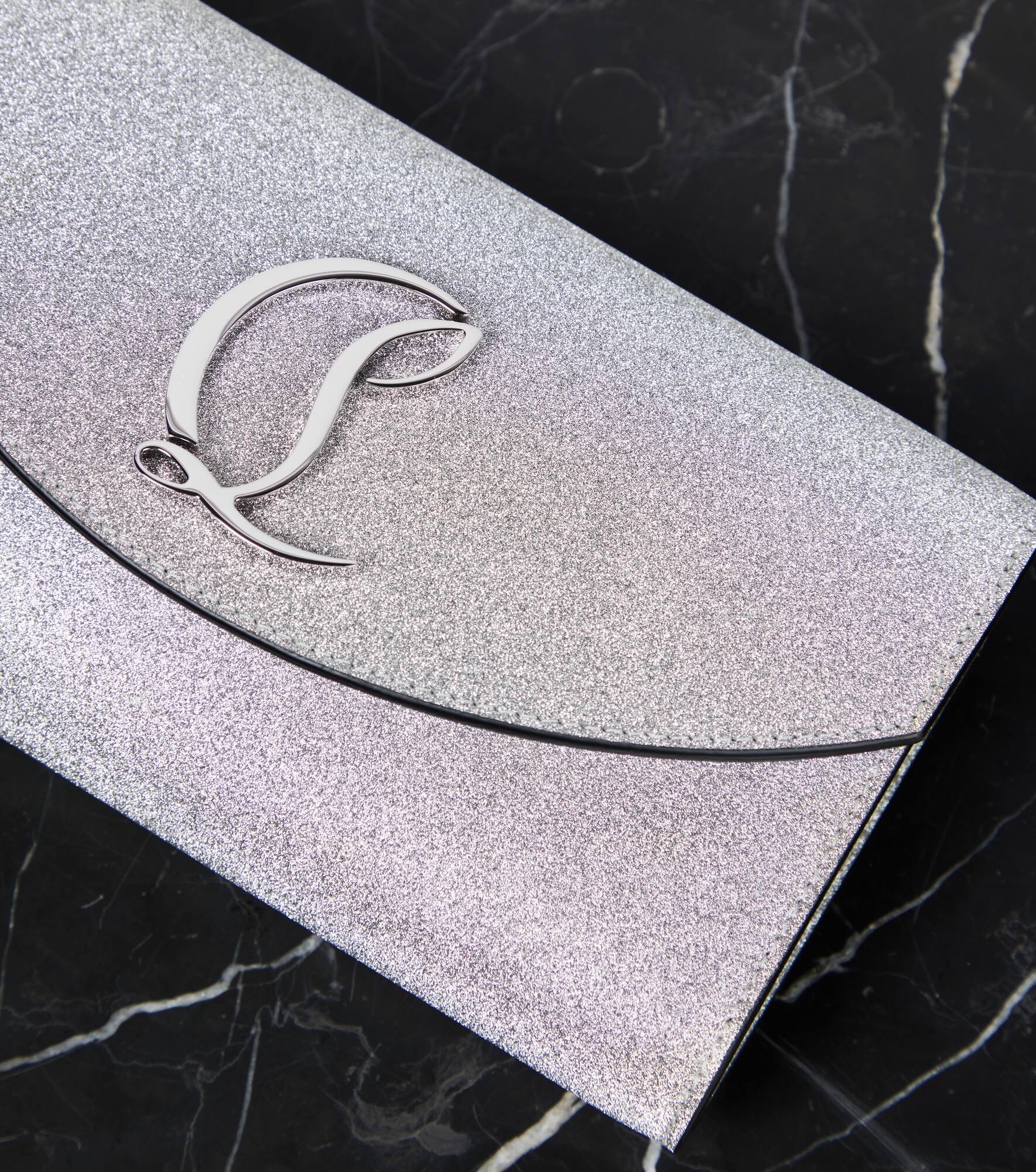 Loubi54 glitter leather clutch - 6