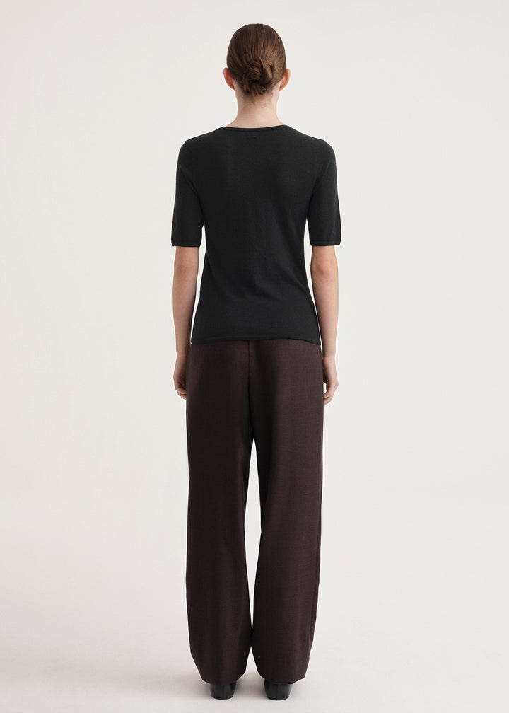 Thin cashmere tee black - 3