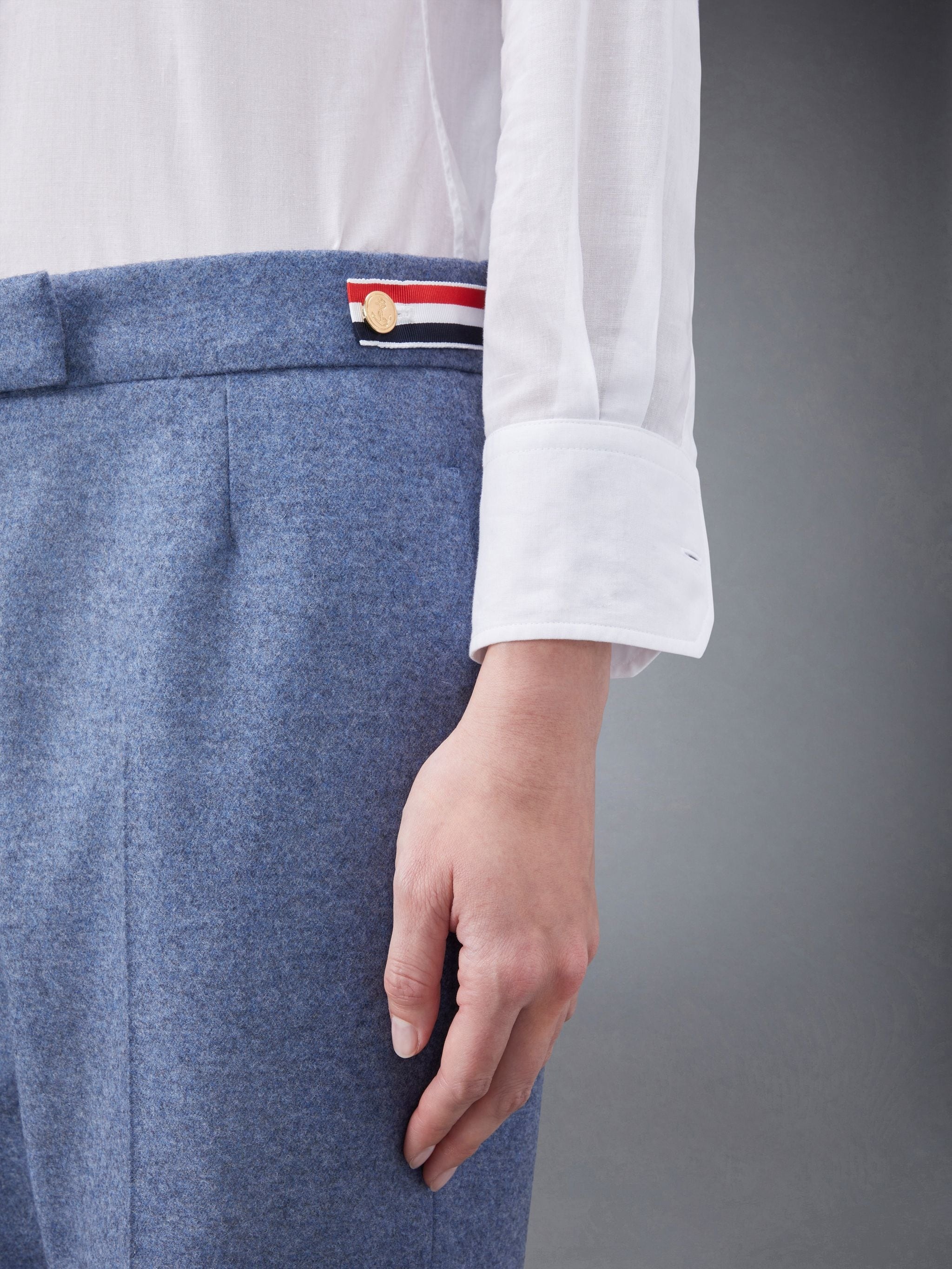 Wool Flannel Low Rise Slim Trouser - 5