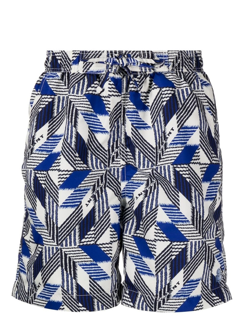 geometric print swim shorts - 1