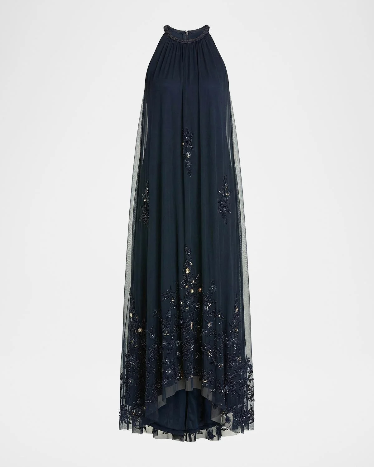 Embellished Tulle Trapeze Gown - 1