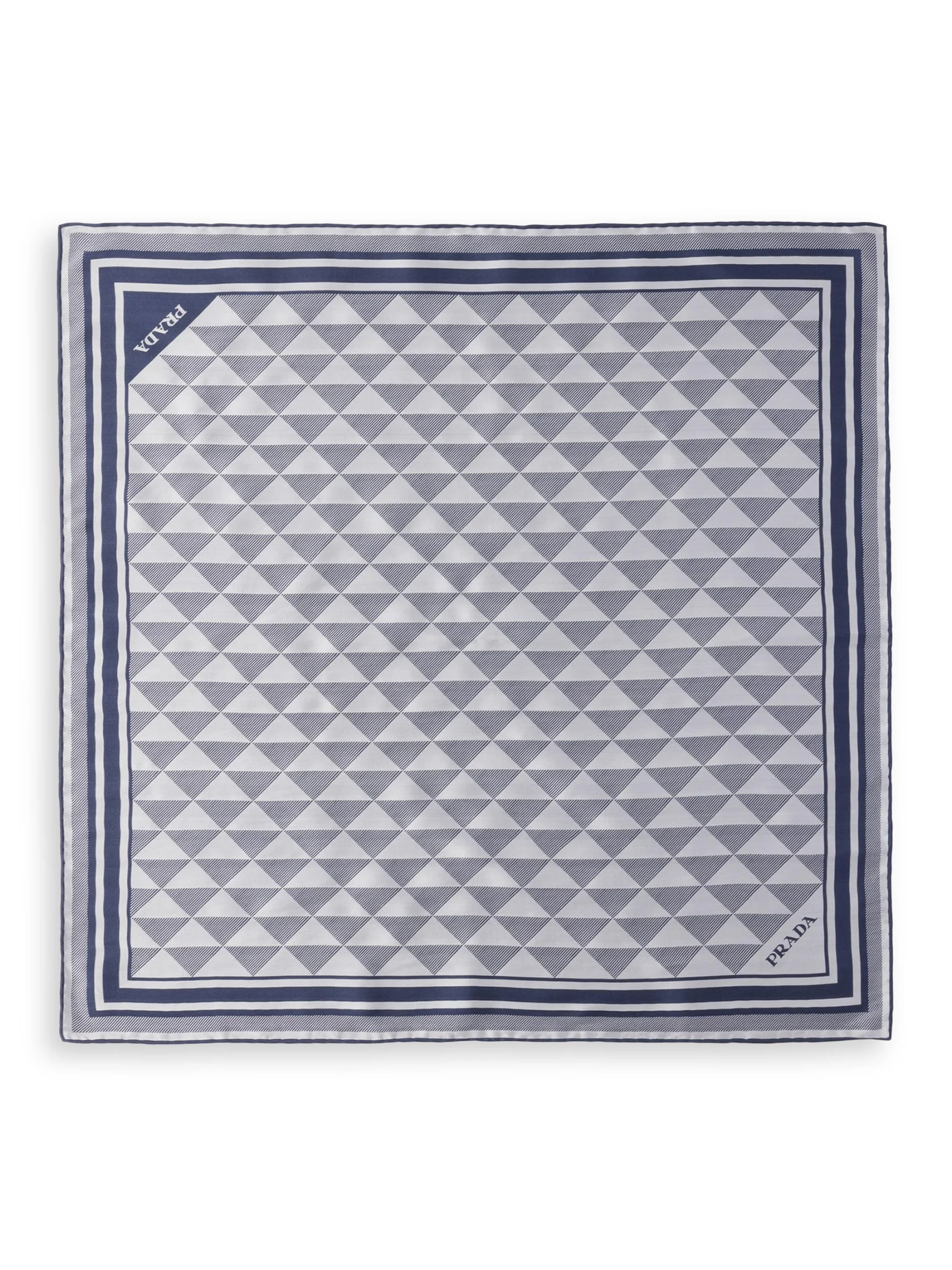 Women's Printed Silk Twill Square Scarf - Blue - 1