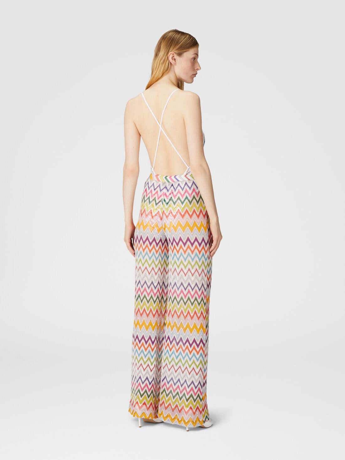 Palazzo pants with elastic waist - 3