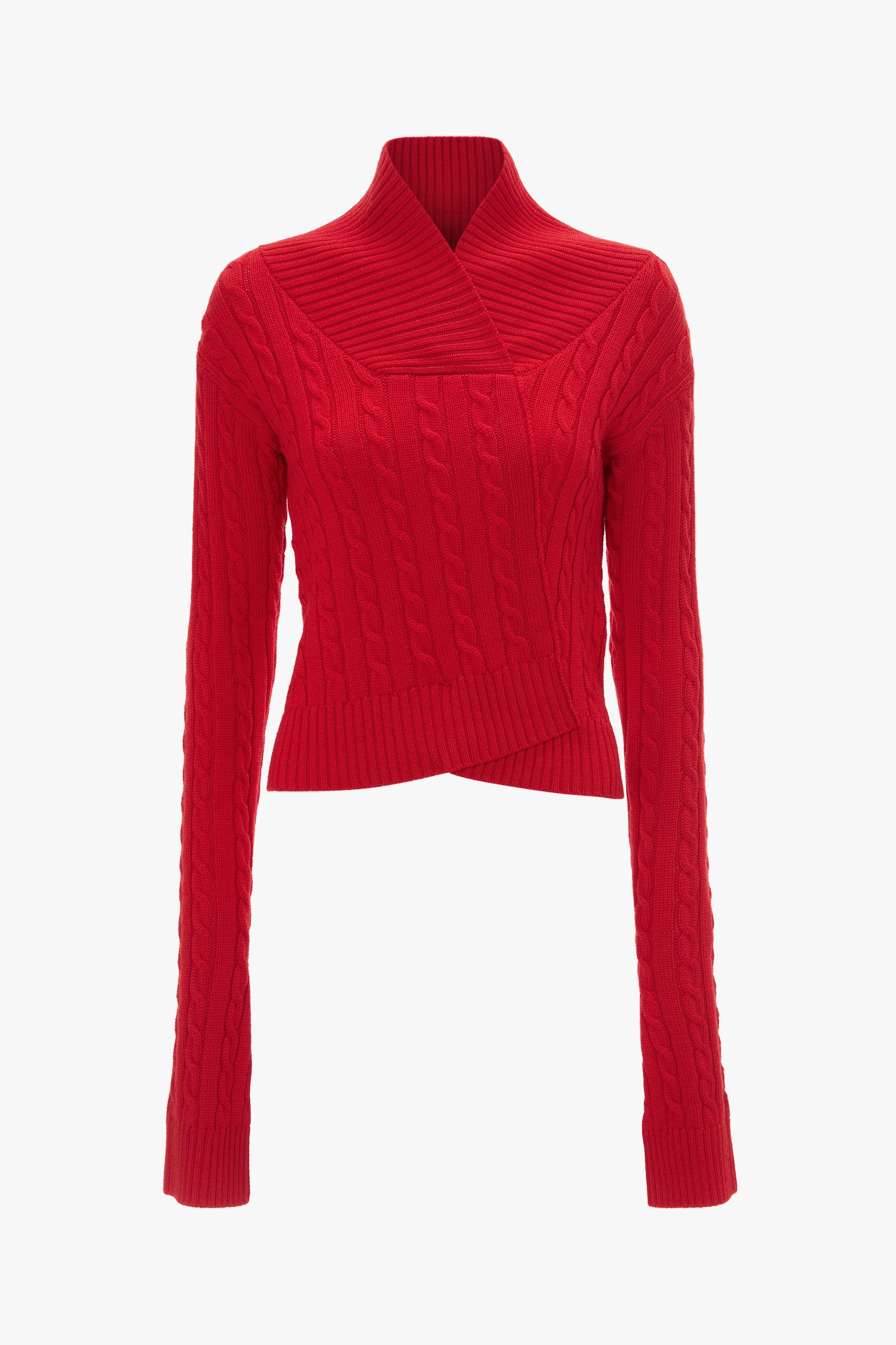 Wrap Detail Jumper In Red - 1