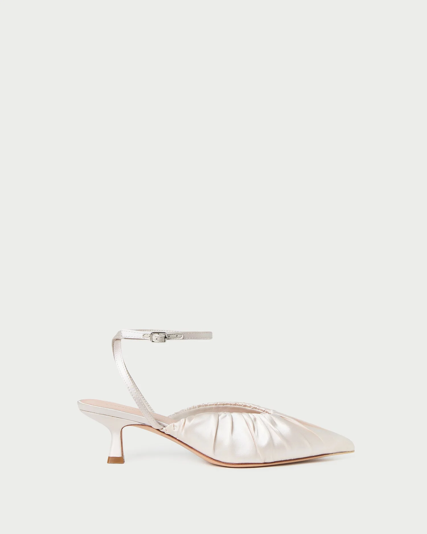 Rio Cream Satin Kitten Heel - 1