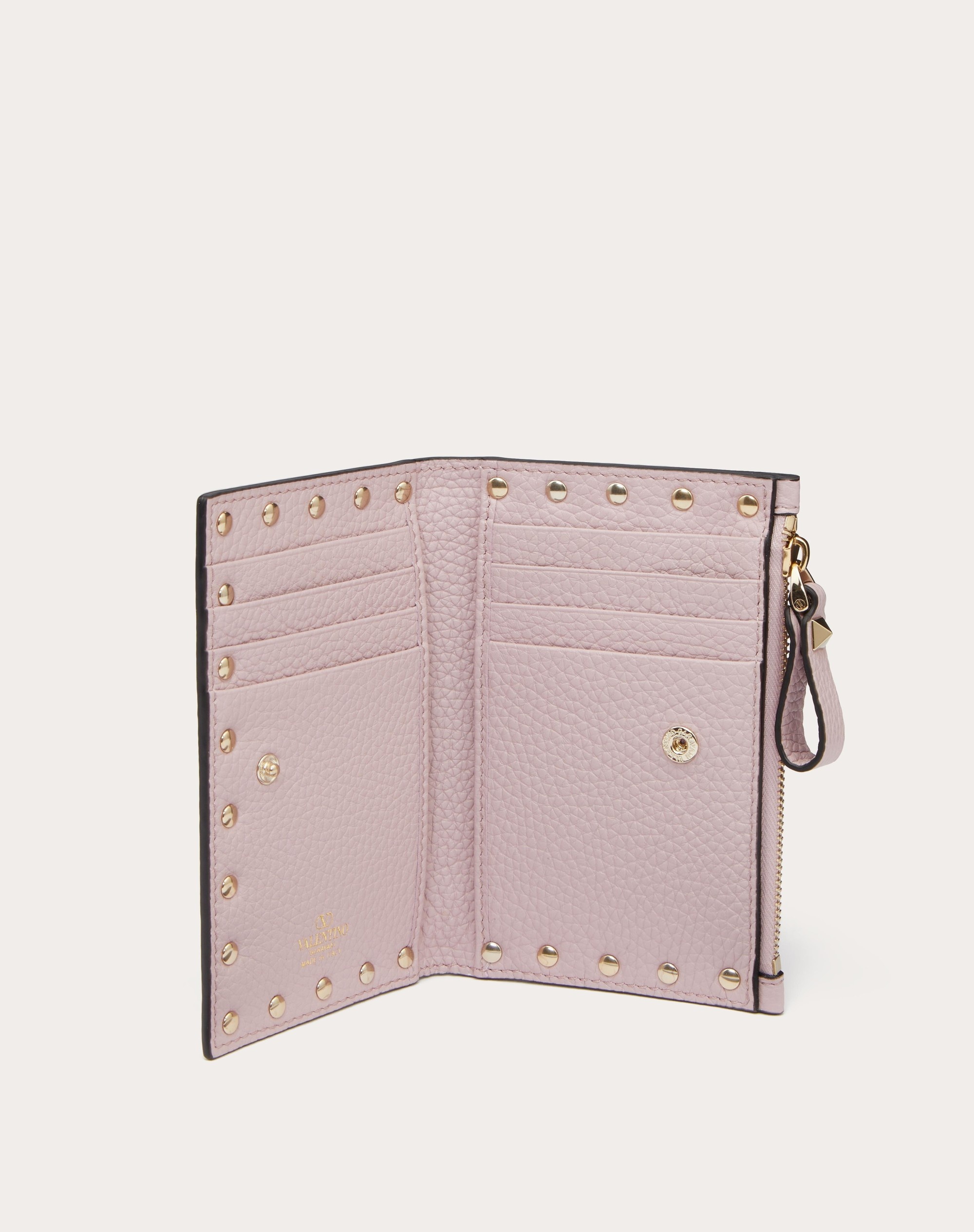 ROCKSTUD GRAINY CALFSKIN CARDHOLDER WITH ZIPPER - 5