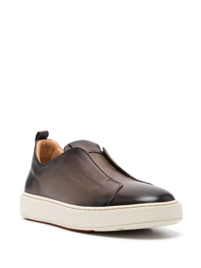 Santoni gradient leather slip-on sneakers outlook