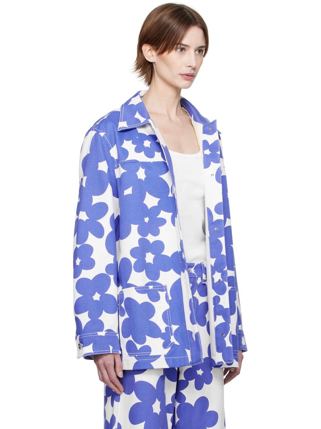 Blue & White Dillies Print Jacket - 2