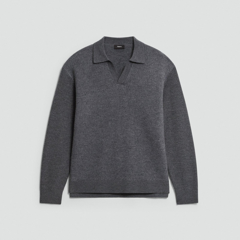 Polo Sweater in Boiled Wool 1