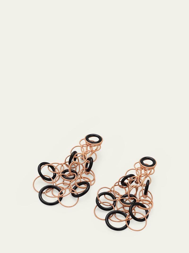 Buccellati Hawaii 18K Rose Gold & Onyx Pendant Earrings, 7cm outlook