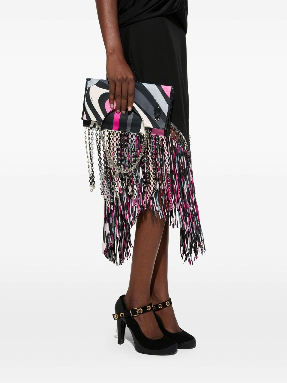 Marmo-print folded shoulder bag - 2