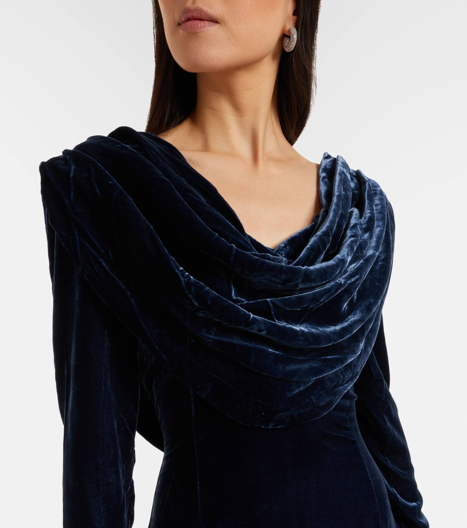 Ivette draped velvet gown - 4