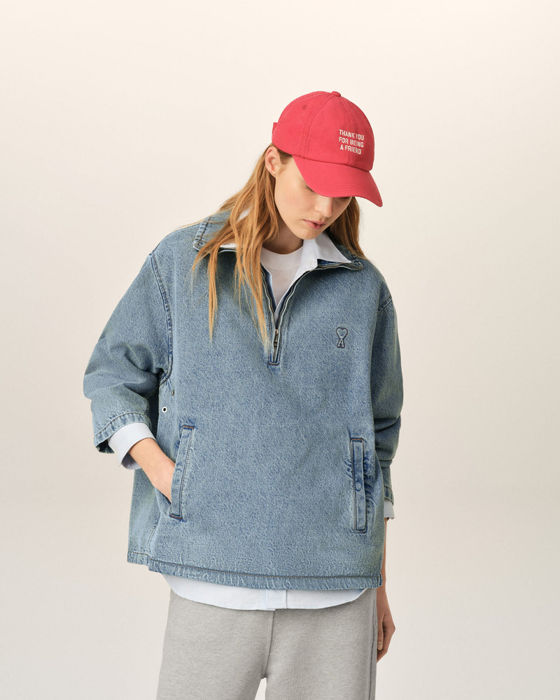 BLUE COTTON VAREUSE WITH AMI DE COEUR 3