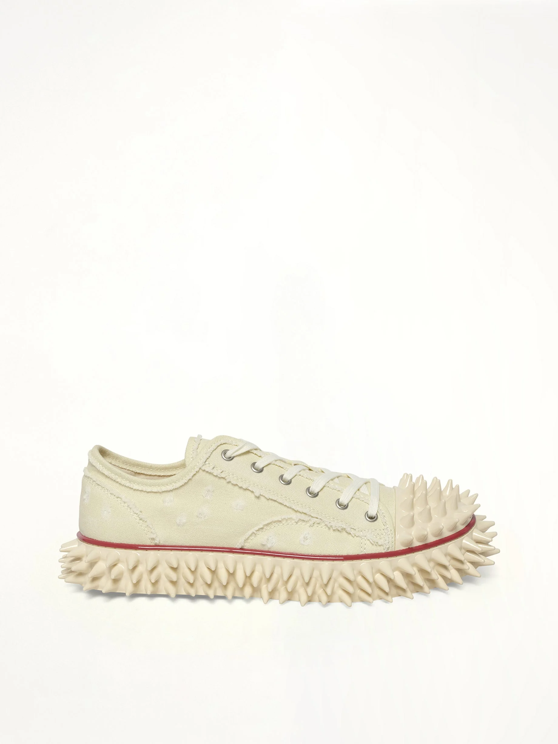 Spiky Canvas Sneaker in Ivory - 1