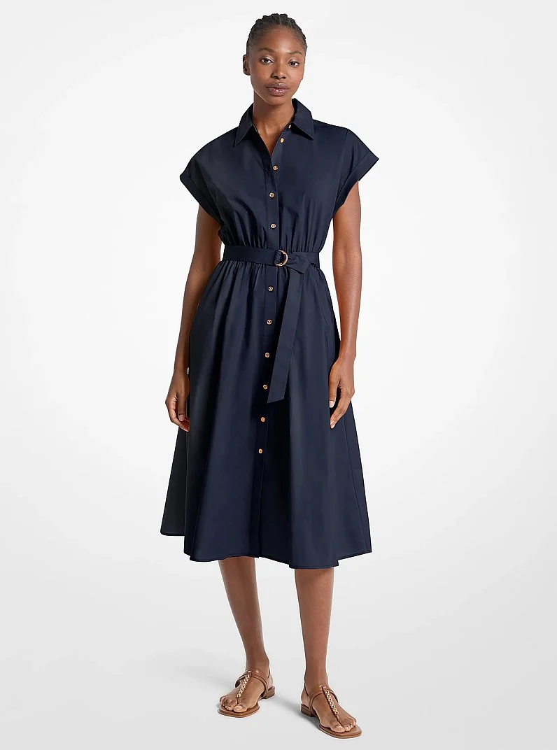 Cotton Poplin Midi Dress - 1