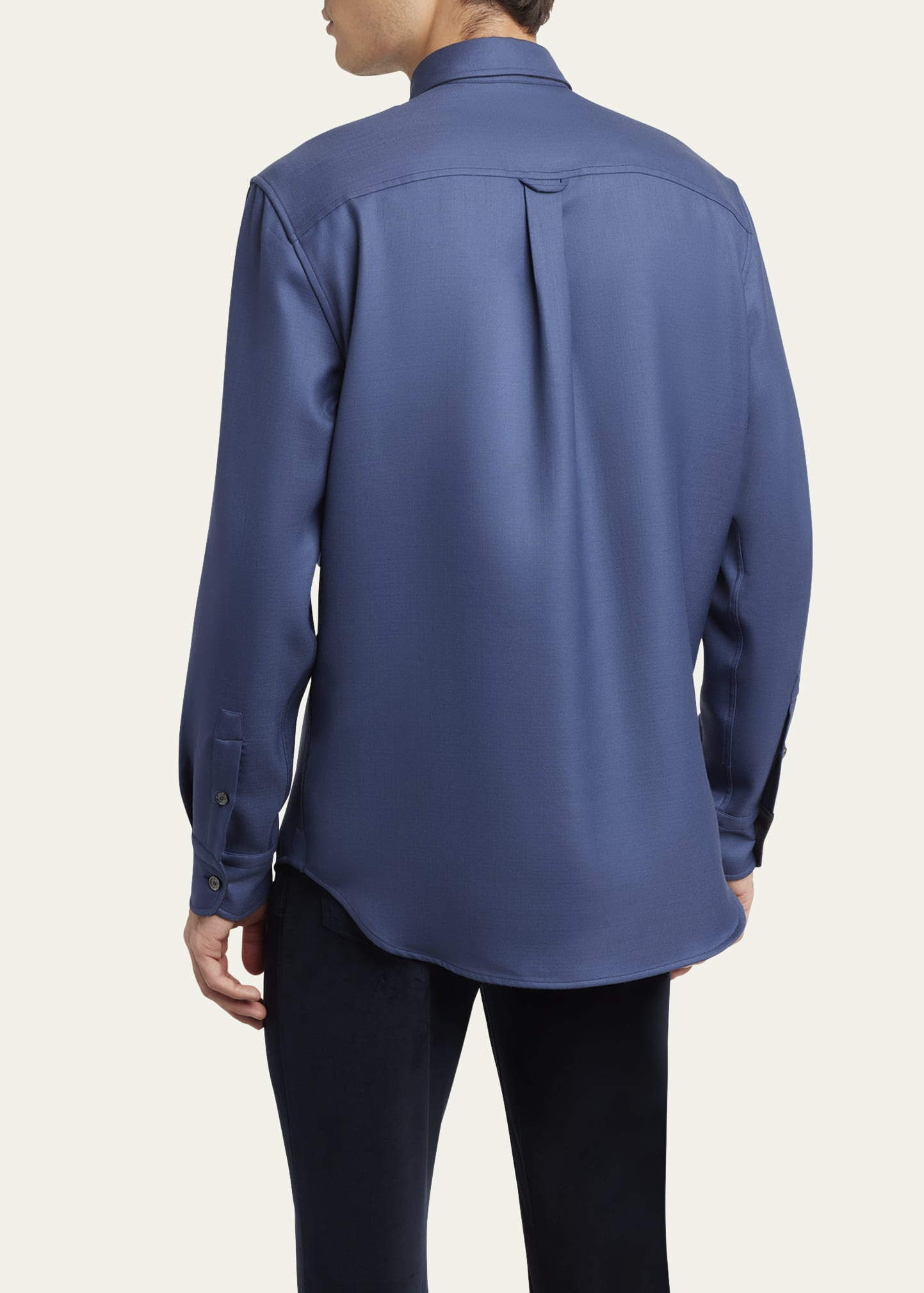 Men's Wool Twill Double-Pocket Military Shirt - 3