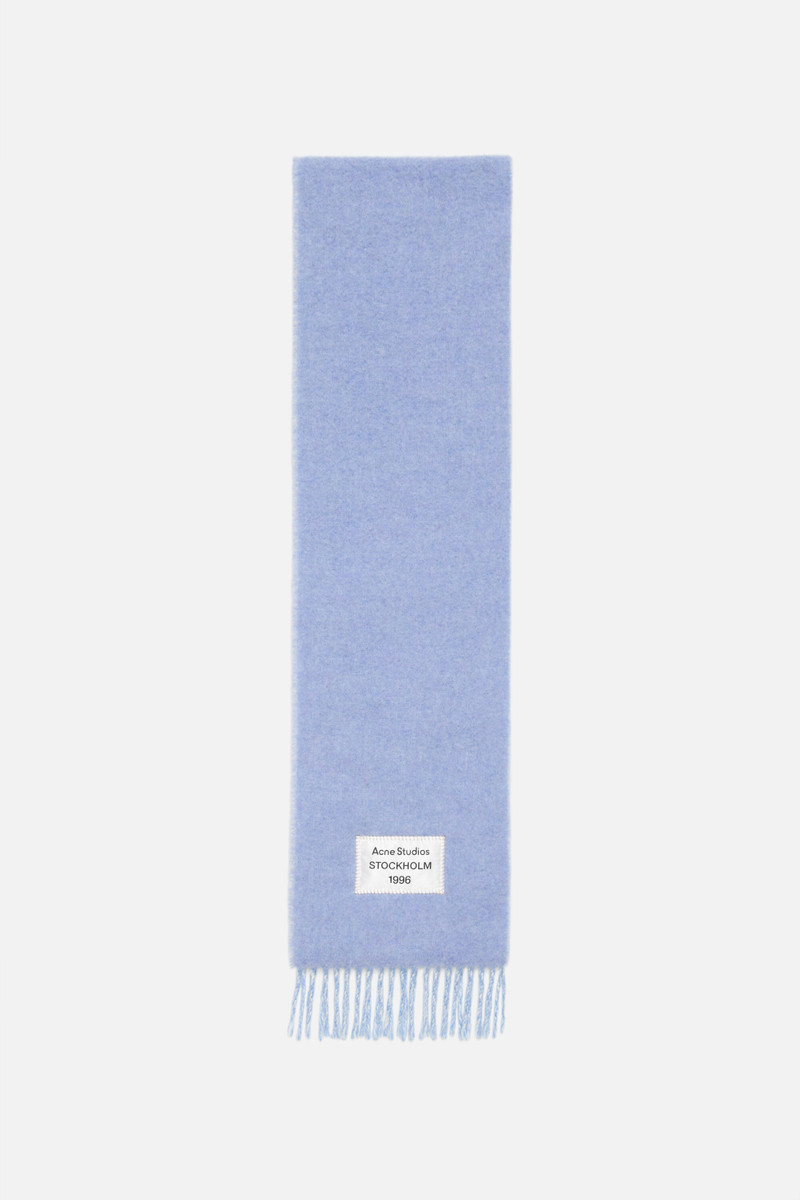 Wool scarf - Dusty blue/white 5