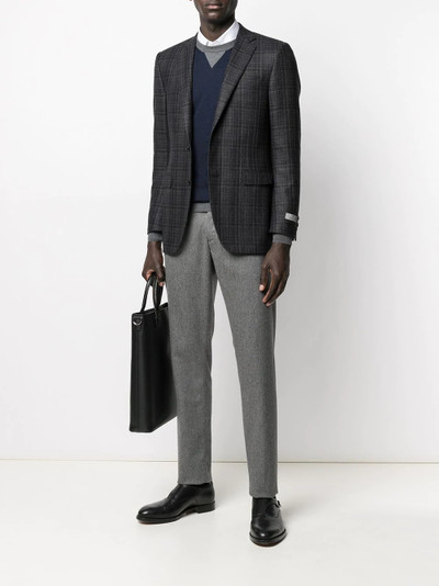 Canali checked single-breasted blazer outlook