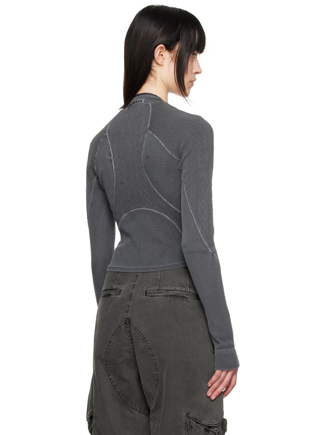 Gray Half-Zip Raglan T-shirt - 3