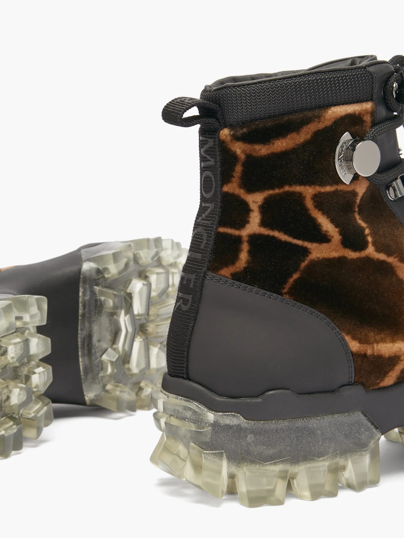 Helis giraffe-print velvet hiking boots - 6