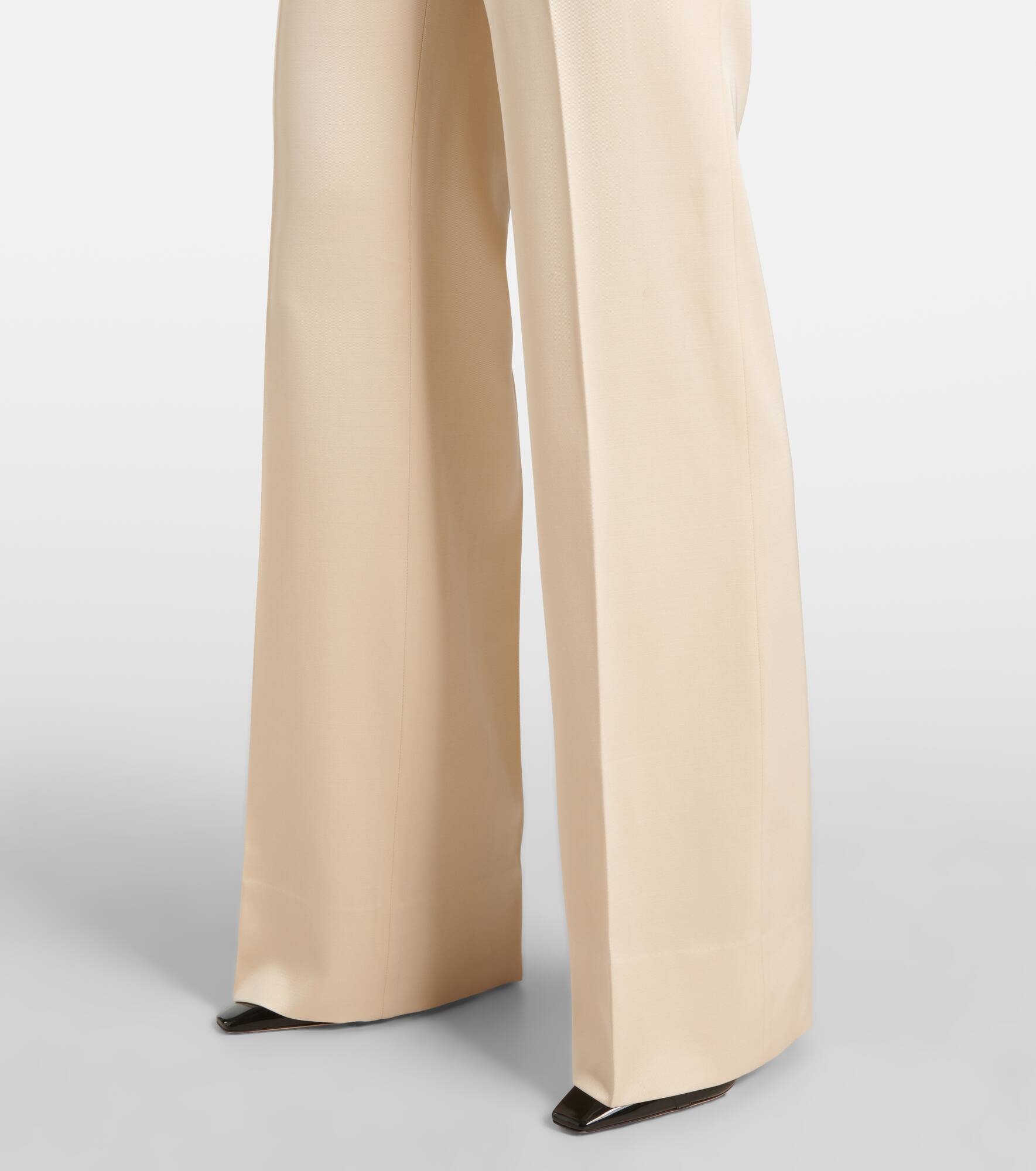 Silk and wool twill bootcut pants - 5