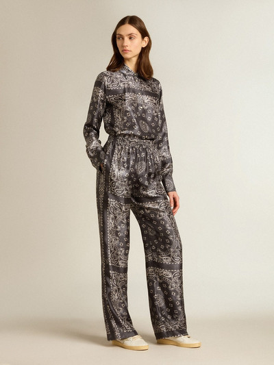 Golden Goose Pajama shirt in anthracite gray with paisley print outlook