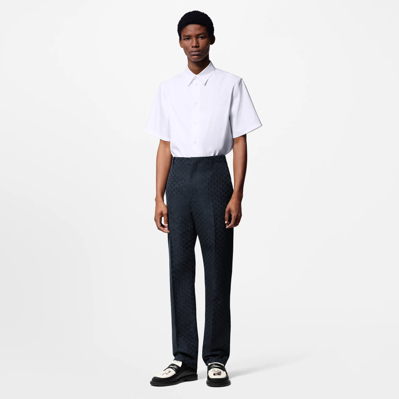 Louis Vuitton Short-Sleeved LV Blason Cotton Printed Oxford Shirt outlook