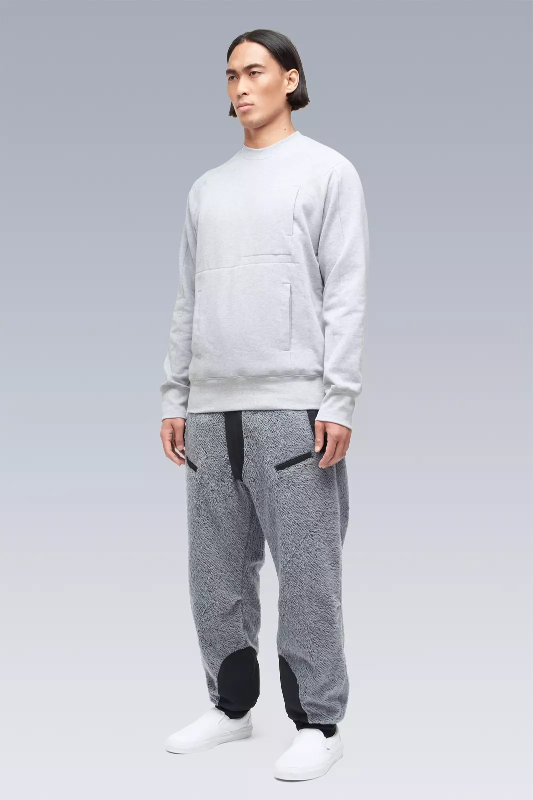 S14-BR Cotton Crewneck Sweatshirt Gray Melange - 5