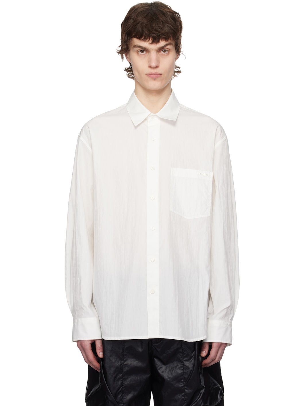 White Embroidered-Logo Shirt - 1