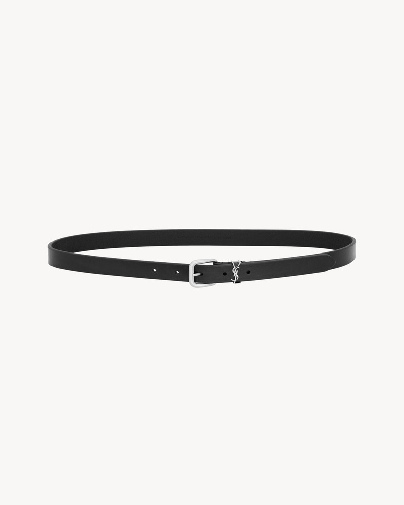 SAINT LAURENT CASSANDRE RECTANGULAR BUCKLE BELT IN LEATHER outlook