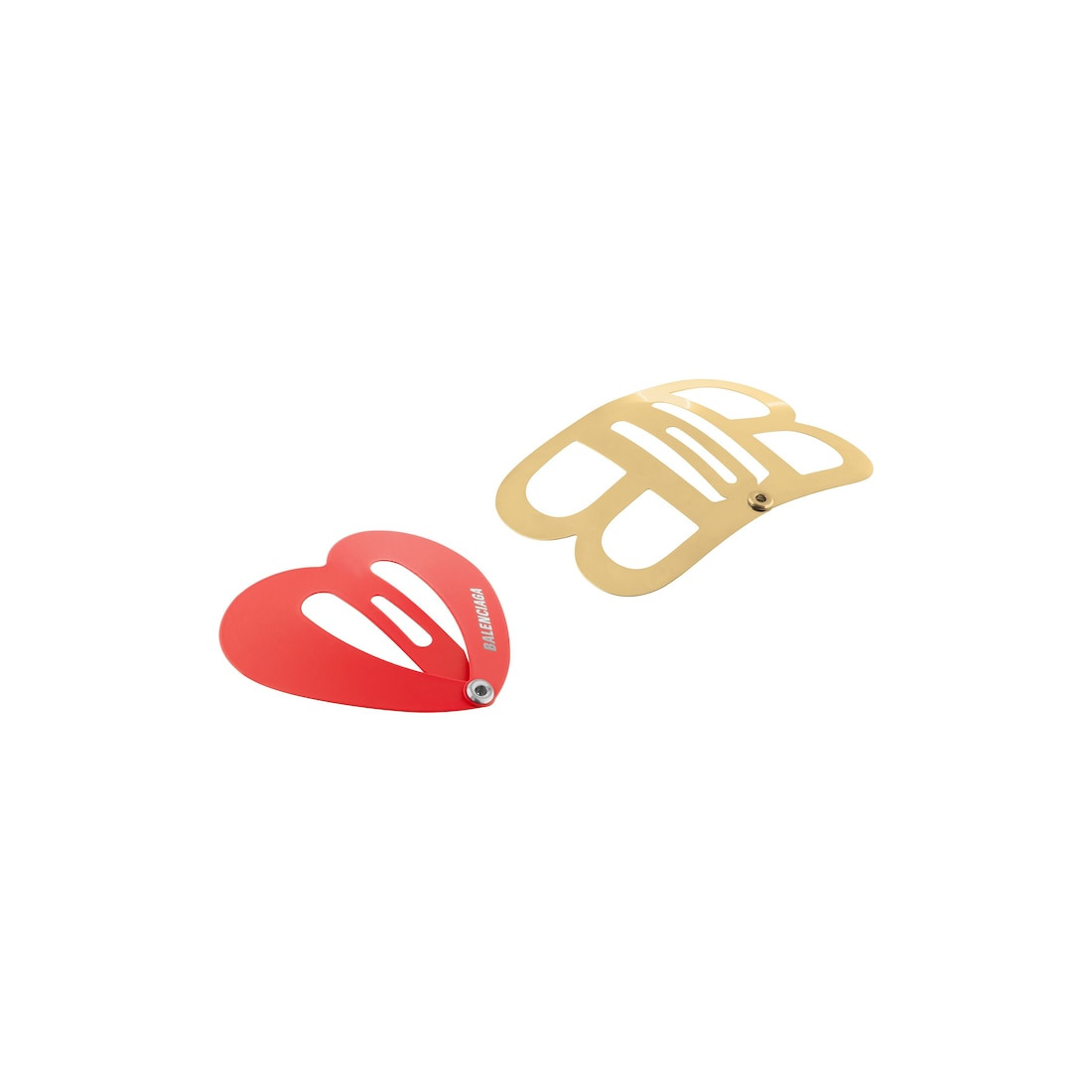 Women's Bazaar Love Bb Snap Clip Set in Red/shiny Silver - 2