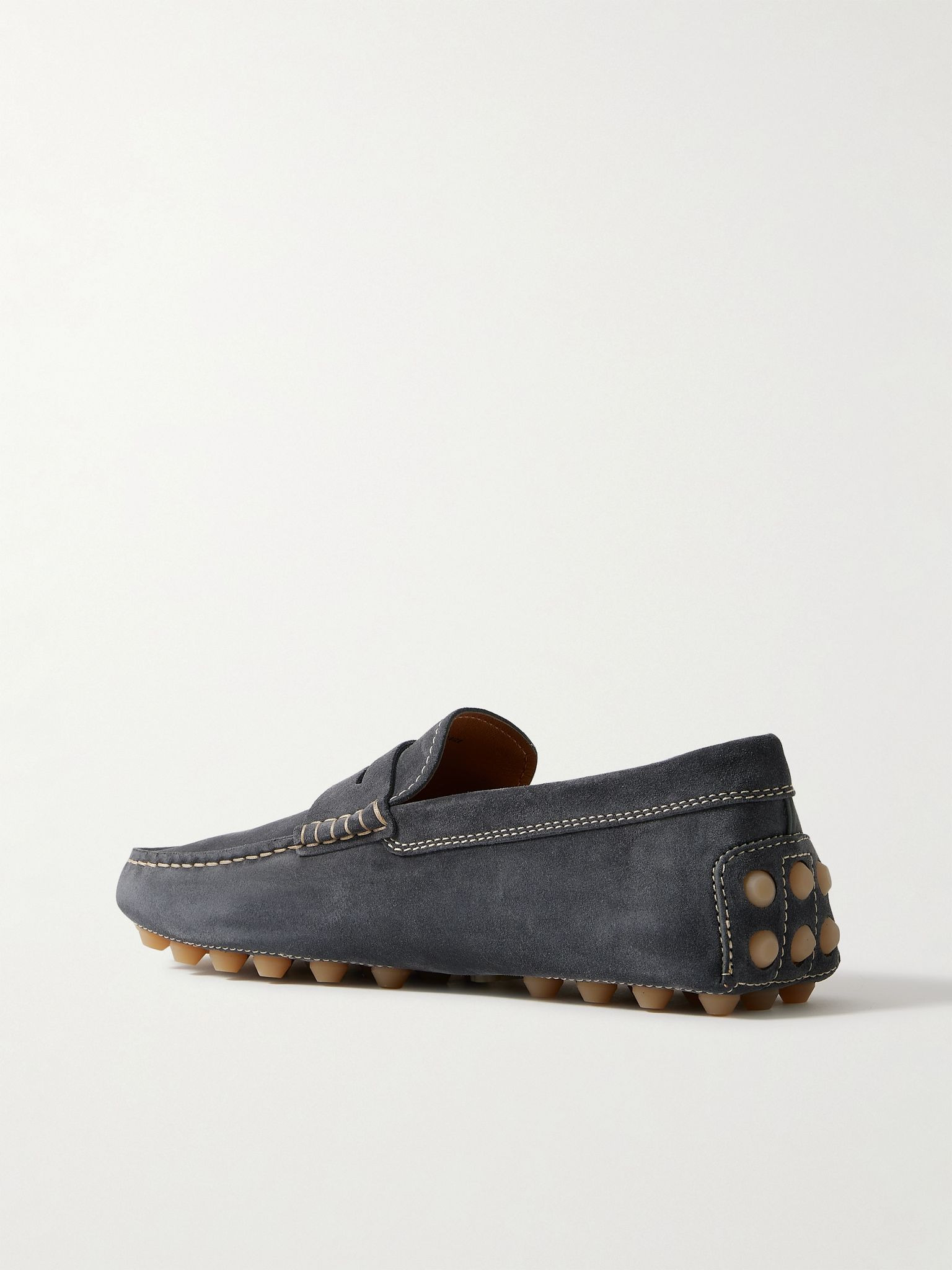 Gommino Suede Driving Shoes Blue - 4