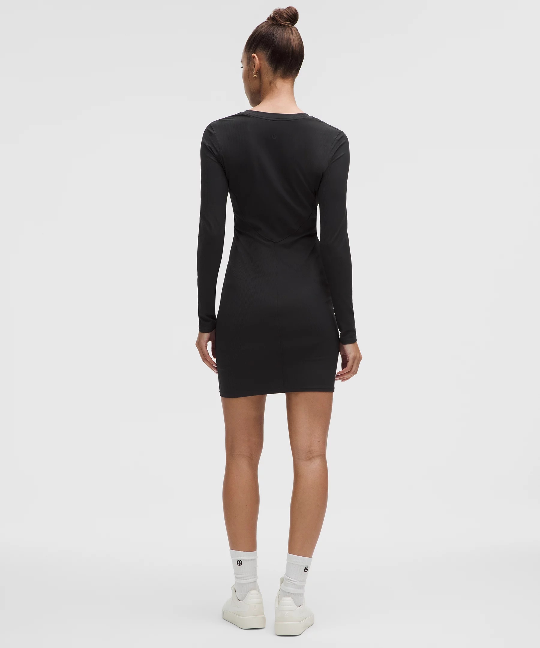All Aligned Ribbed Long-Sleeve Henley Dress - 2