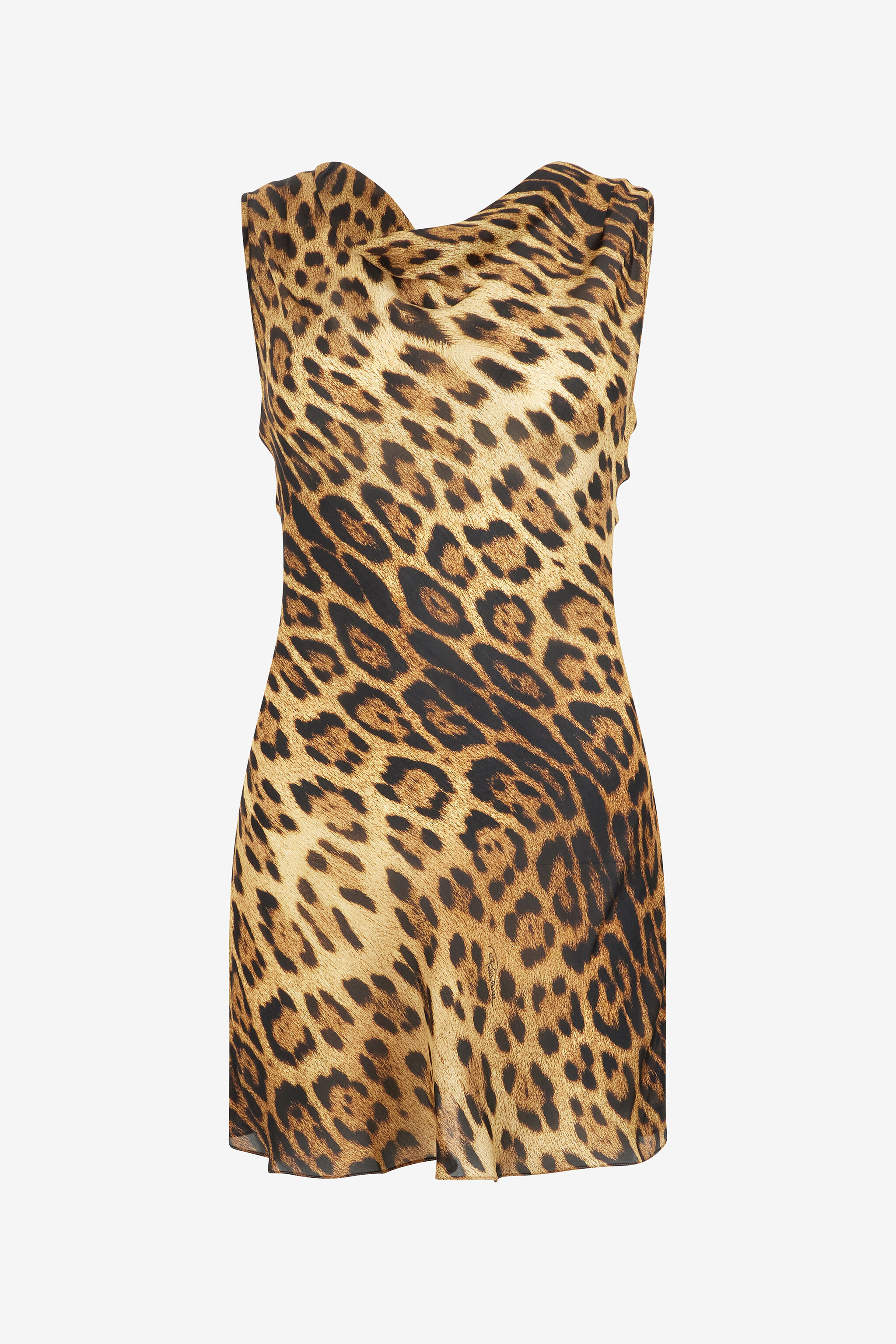 Silk Mini Dress With Jaguar Skin Print - 1