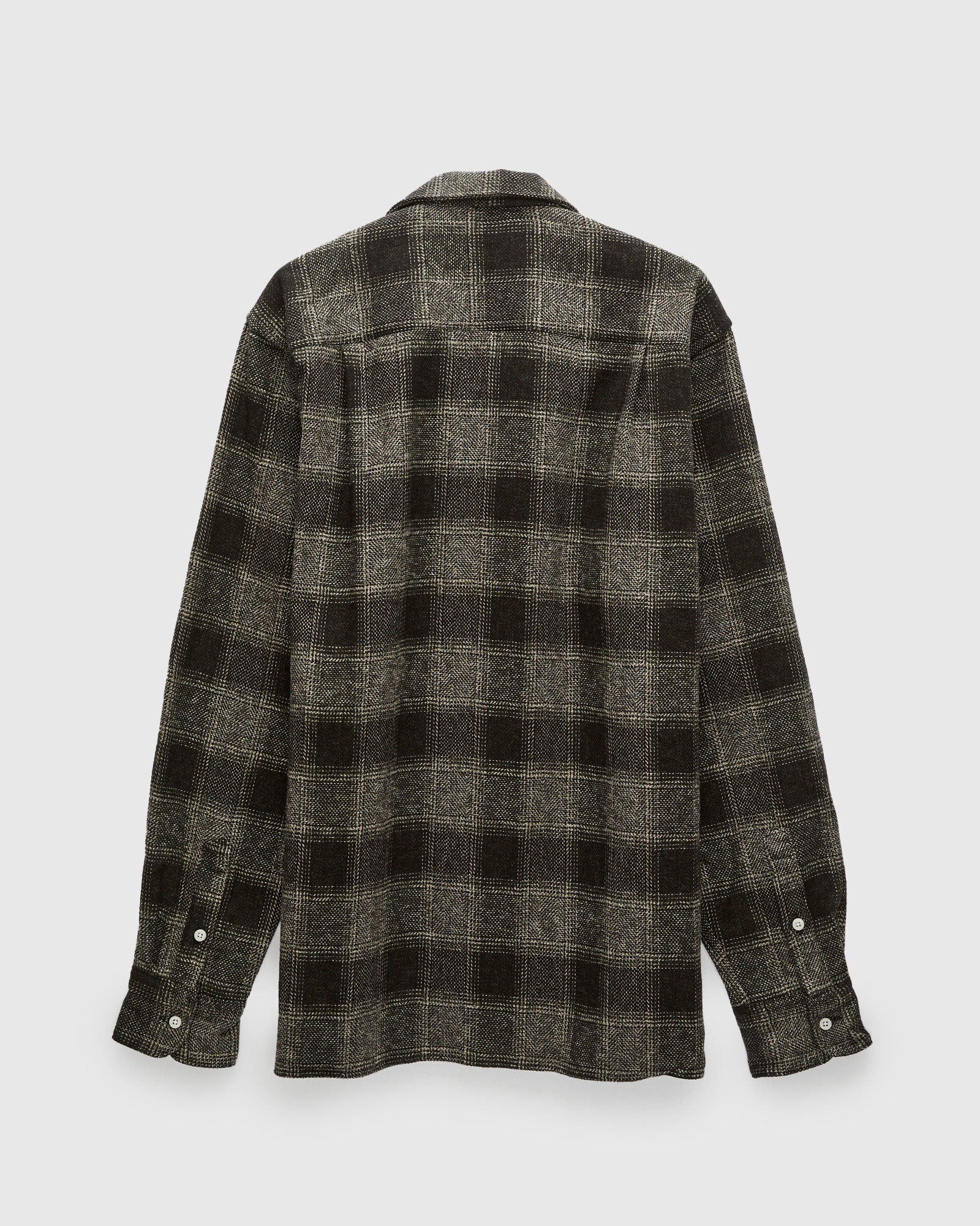 Tweed Check Camp Shirt in Black - 3