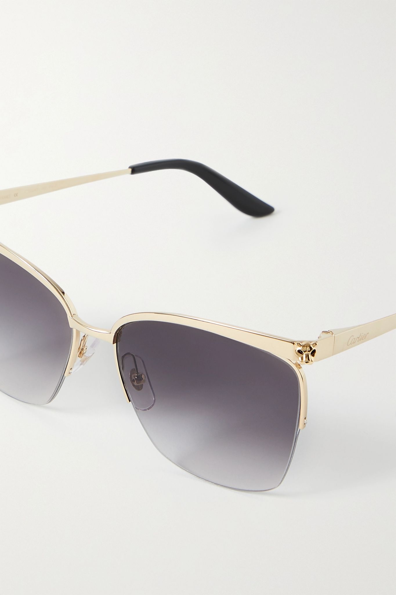 Cat-eye gold-tone sunglasses - 4