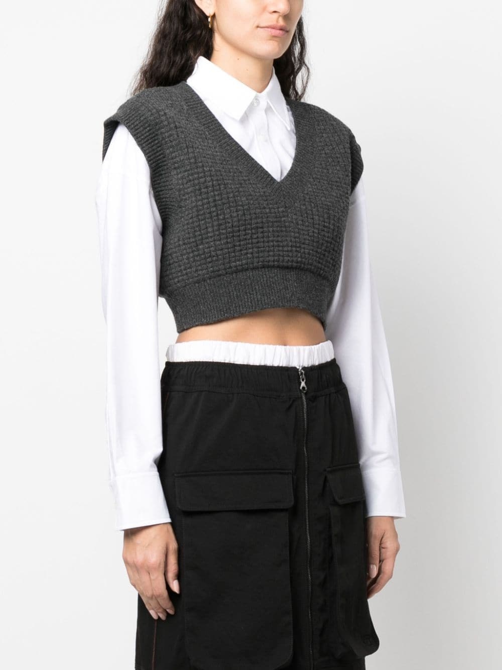 layered knitted vest - 3