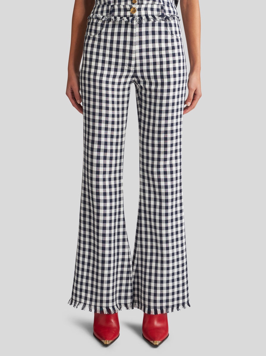 SLIM-FIT GINGHAM TROUSERS - 2