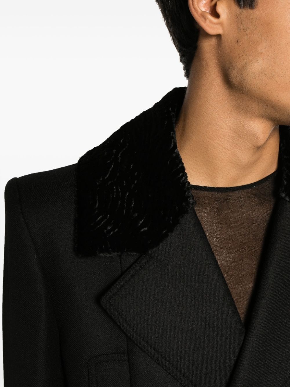 double-breasted wool coat - 5