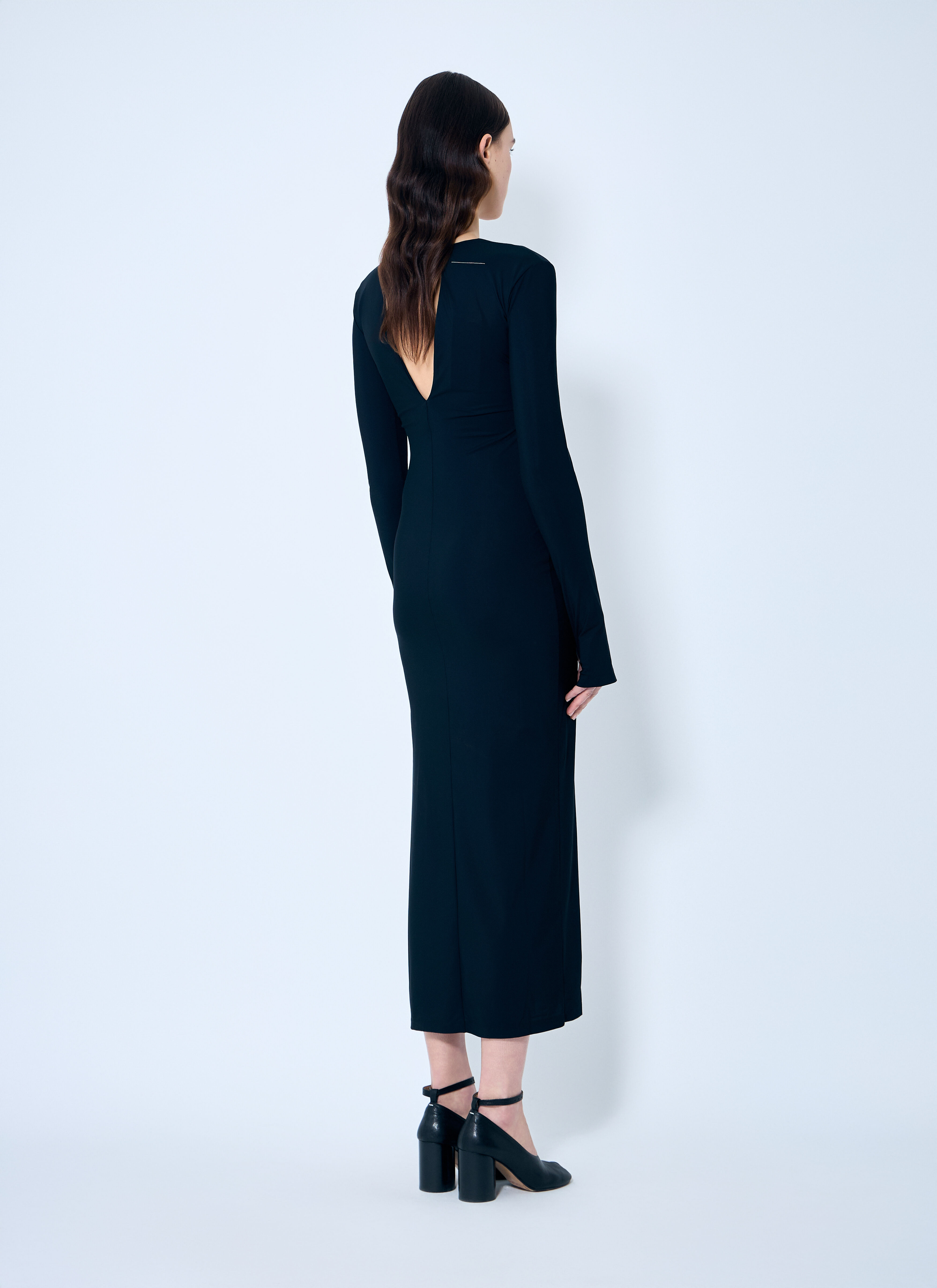 Deep V Neck Dress - 4