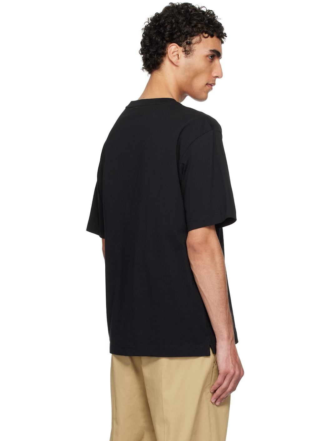 Black Embossed Profile Fox Oversize T-shirt - 3