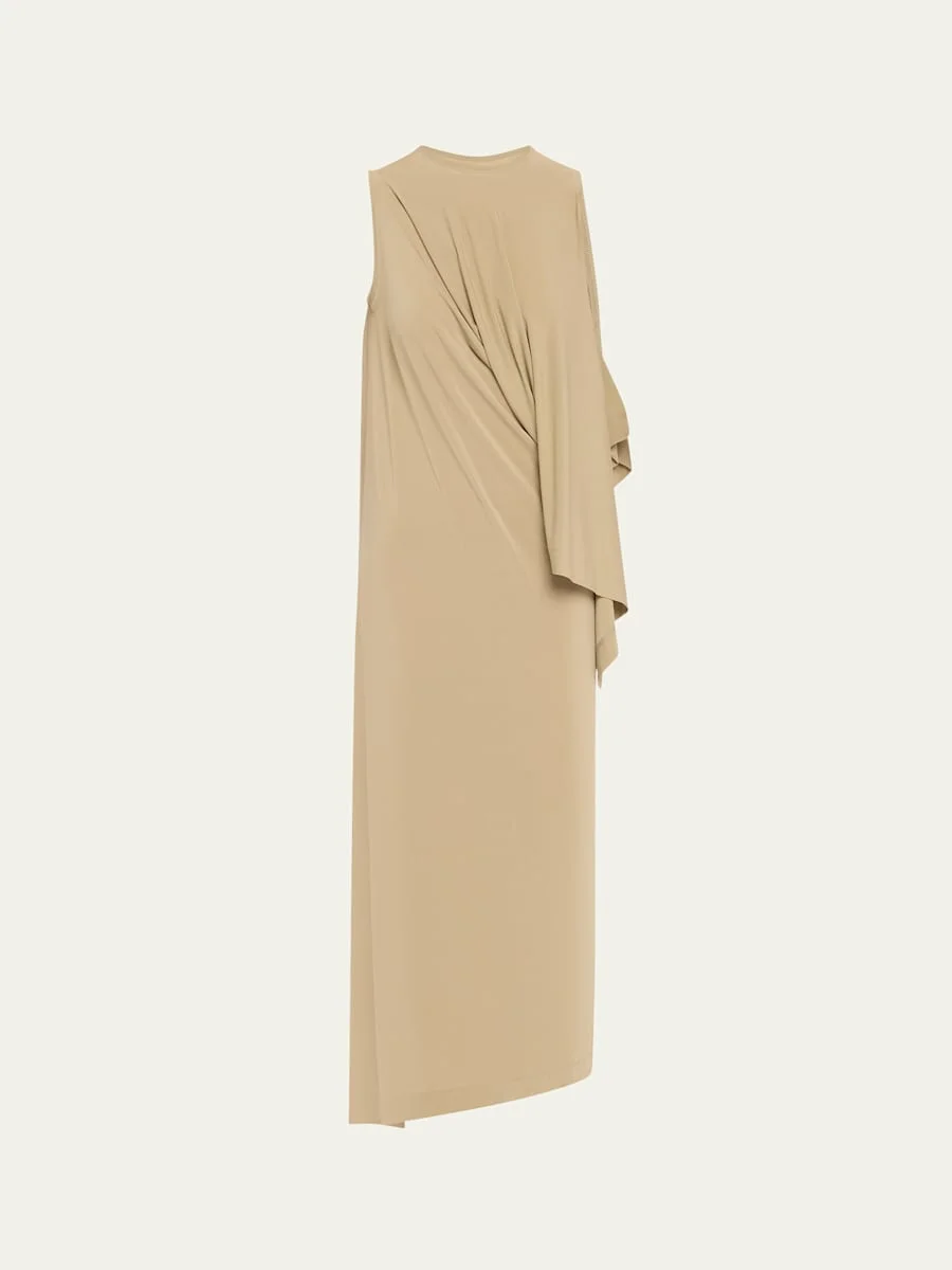 Long Drape Jersey Dress - 1