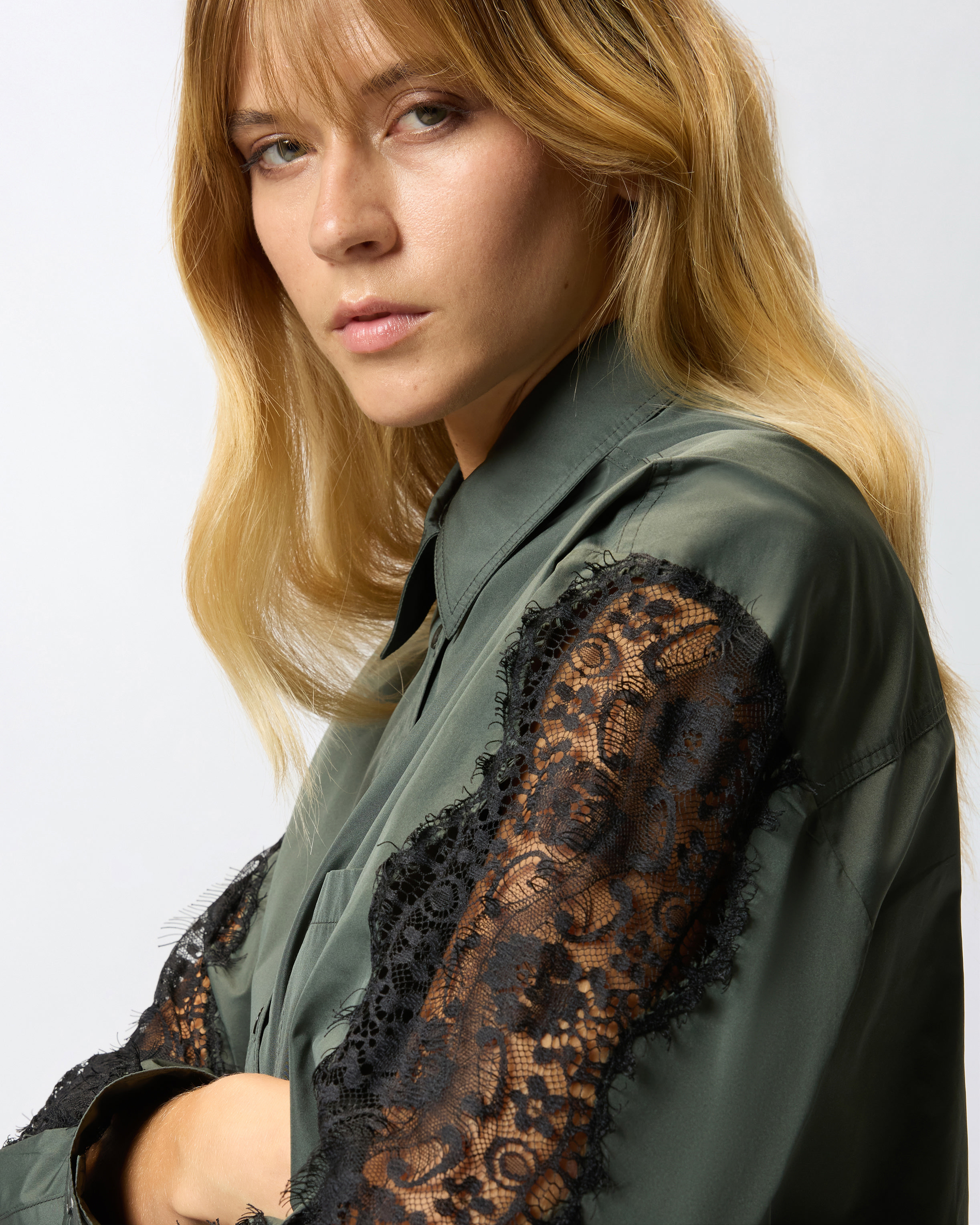 SHIRT WITH LACE INSERTS - 5