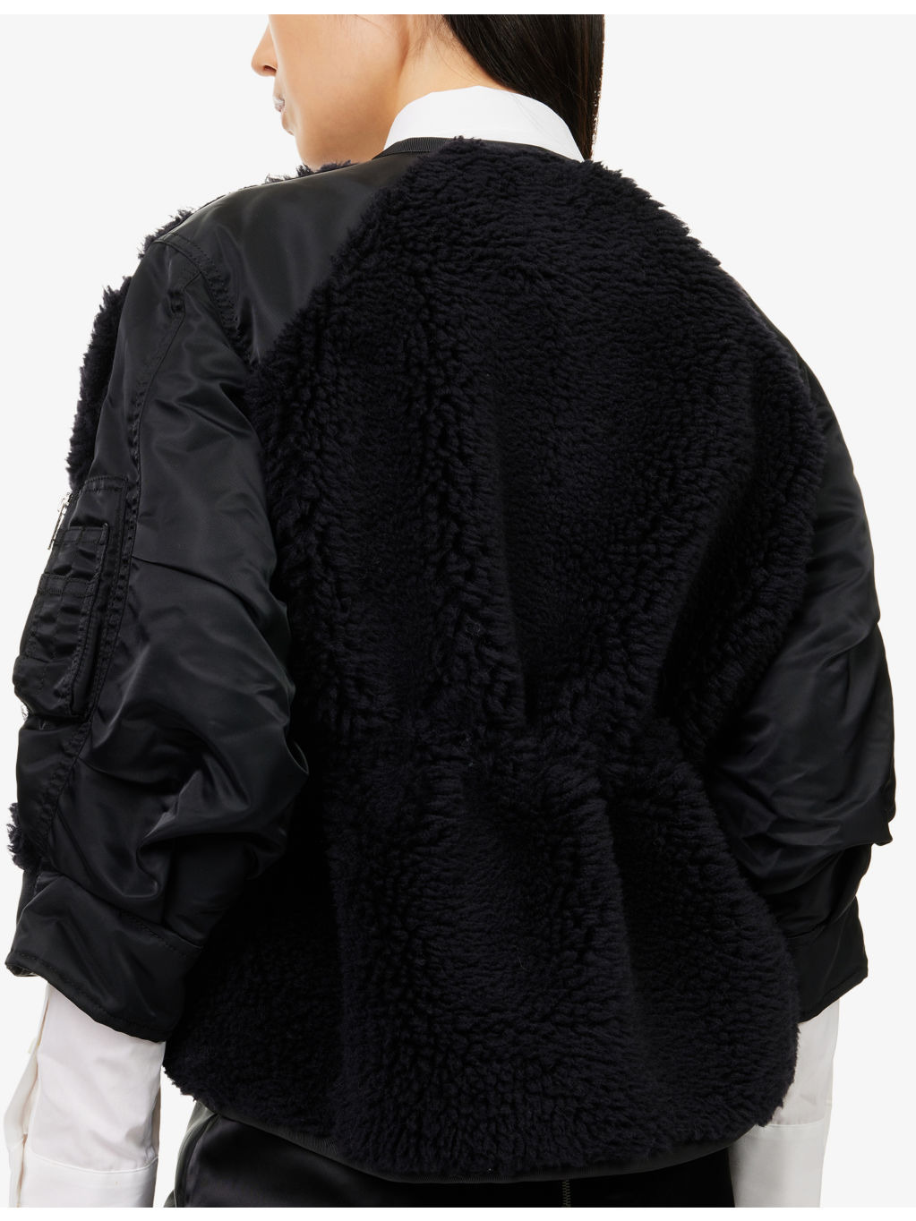 Contrast-Trims Faux-Shearling Blouson Jacket - 8