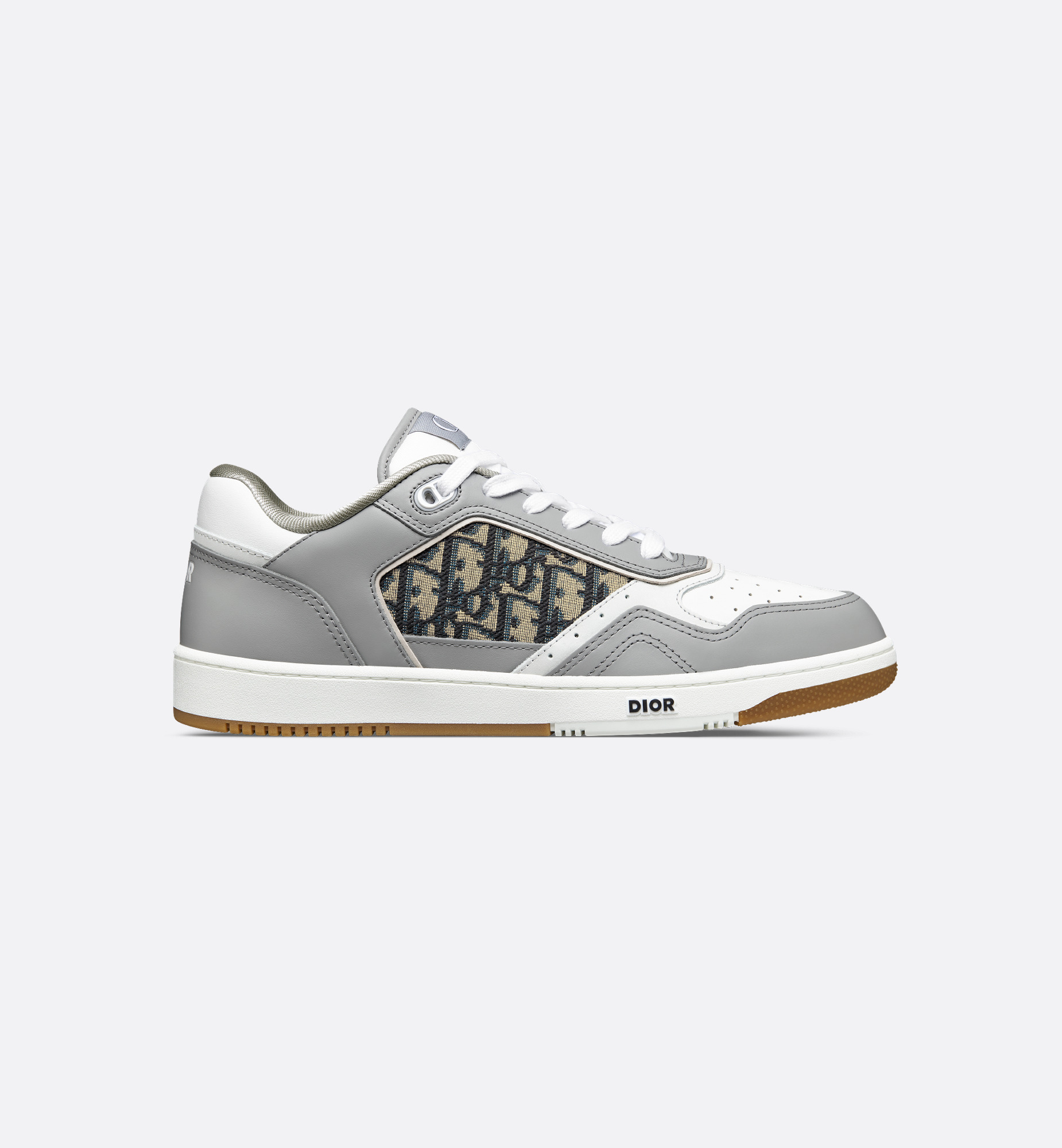 Dior B27 Low Top Sneaker Dior Oblique27㌢ B27 Uptown Low-Top Sneaker Gray and White Smooth Calfskin