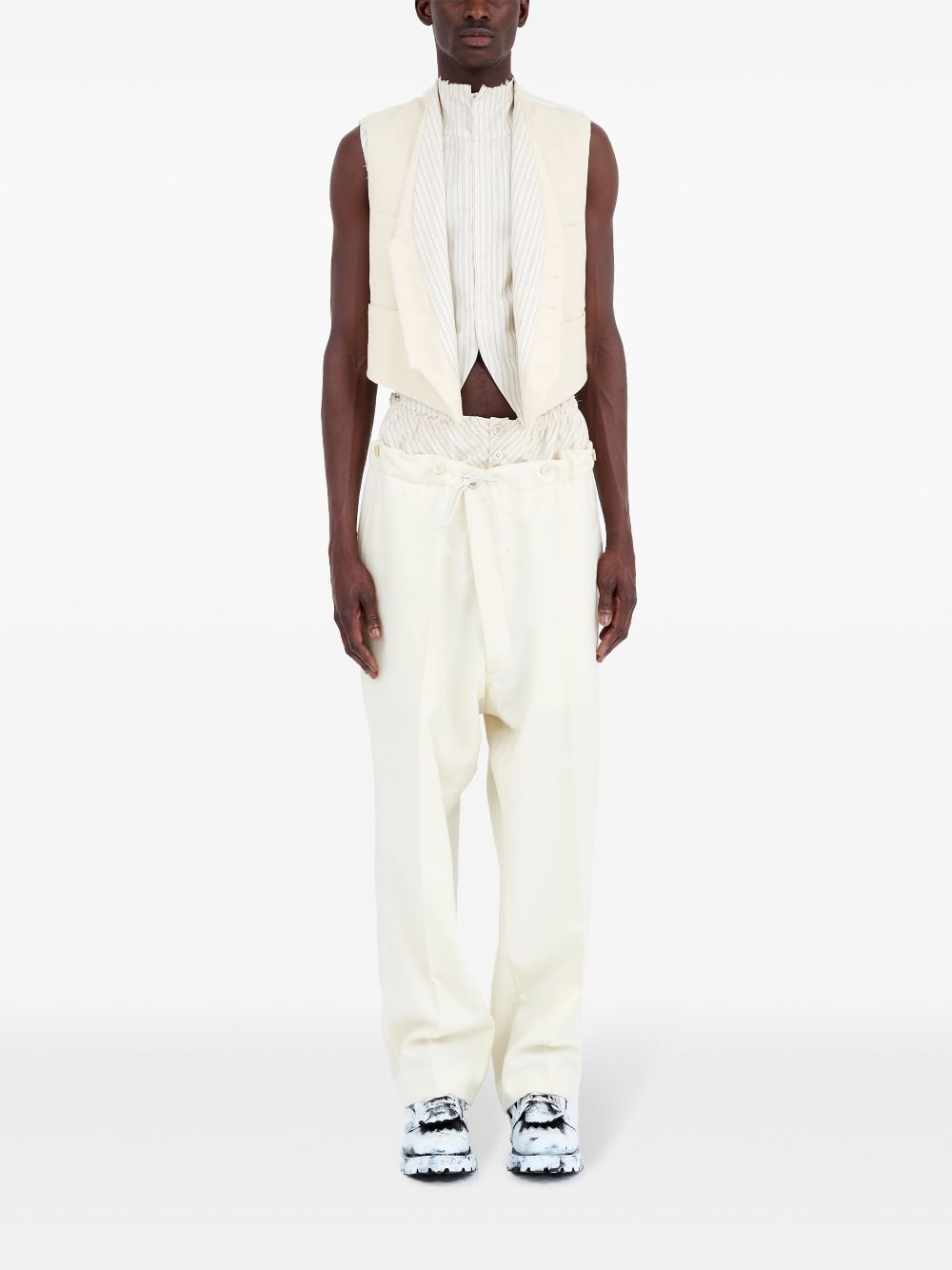 striped-panel waistcoat - 2