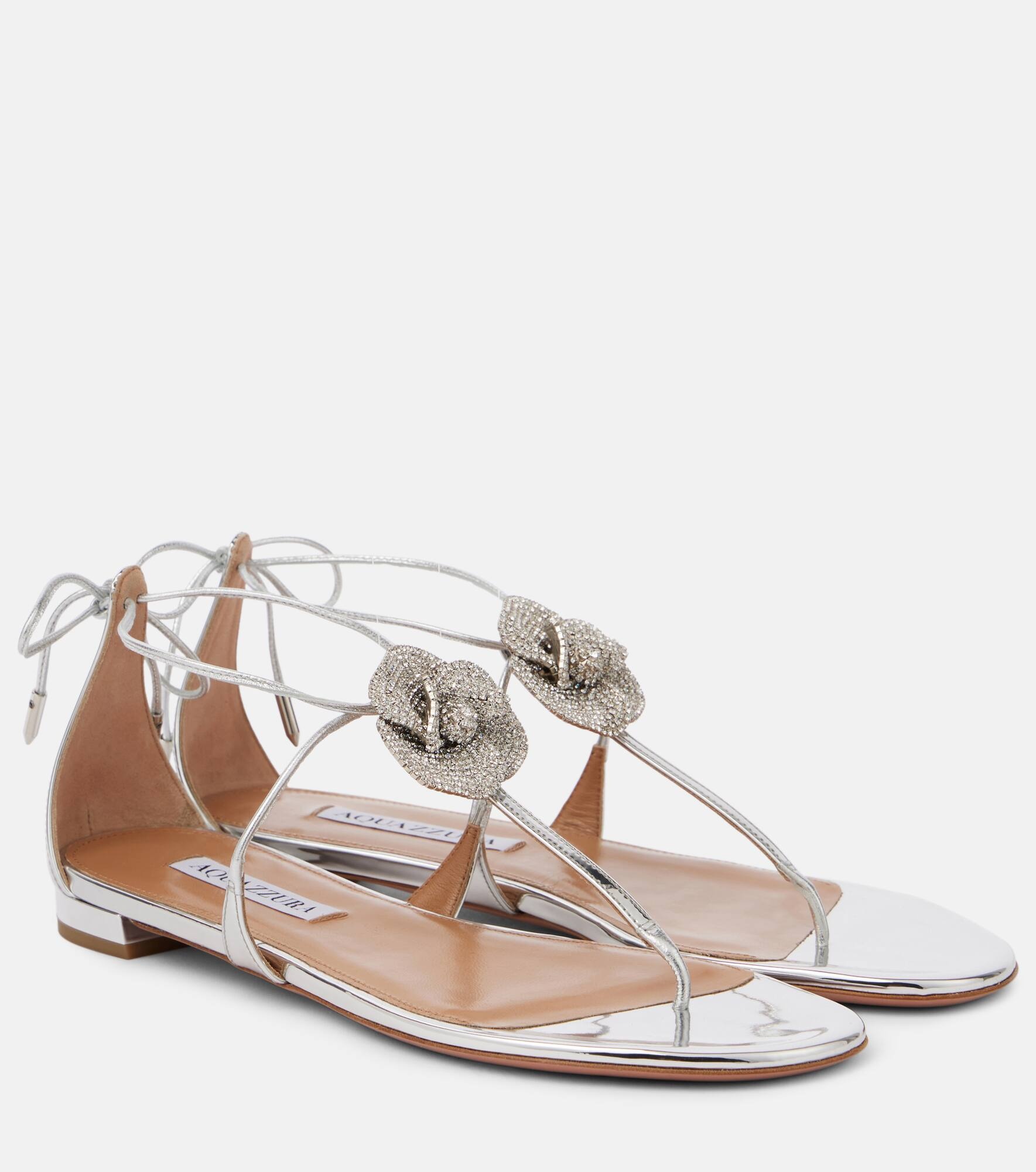 Crystal Orchid metallic leather sandals - 1