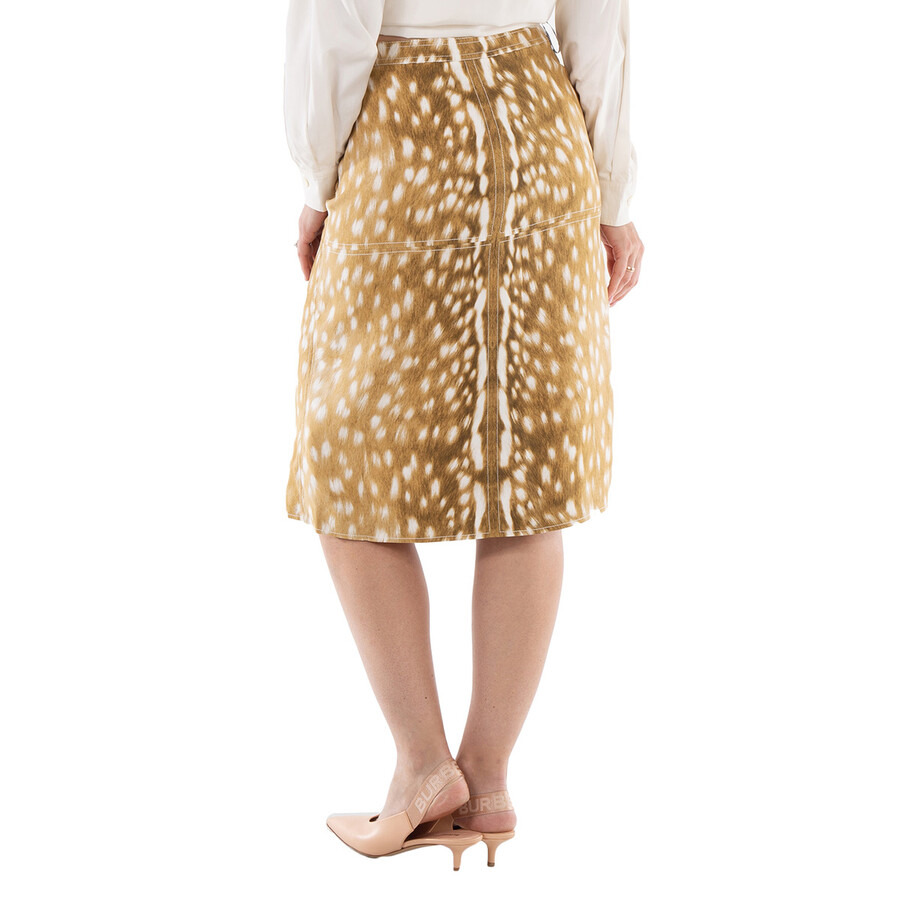 Burberry Ladies Honey Beige Alisa Midi Skirt - 6