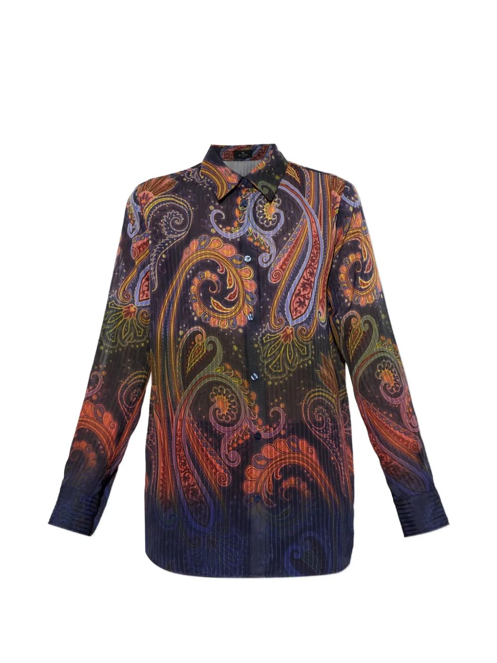 Paisley-print plissé-effect shirt - 1