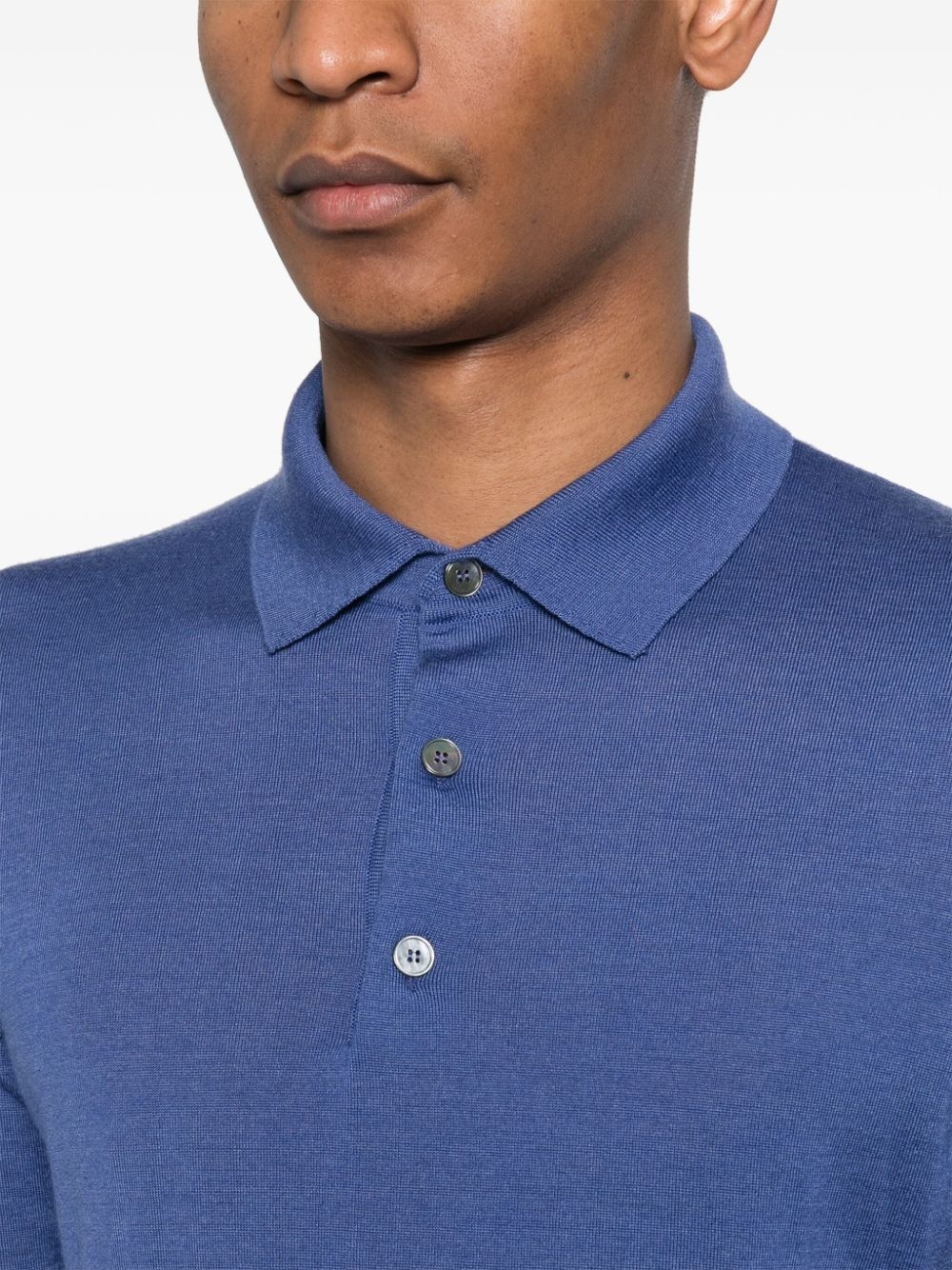 ribbed cashmere-blend polo shirt - 5
